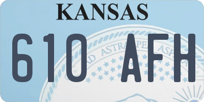 KS license plate 610AFH