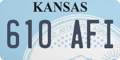 KS license plate 610AFI