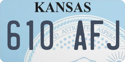 KS license plate 610AFJ