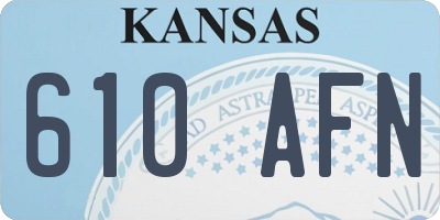 KS license plate 610AFN