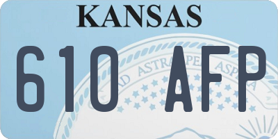KS license plate 610AFP