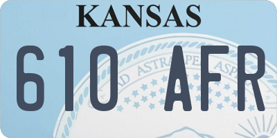 KS license plate 610AFR