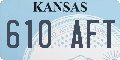 KS license plate 610AFT