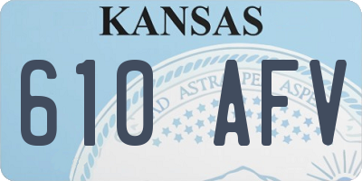 KS license plate 610AFV