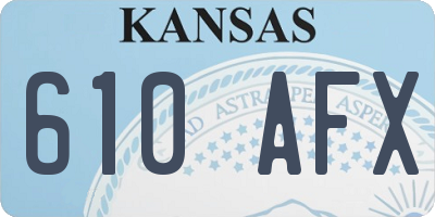 KS license plate 610AFX