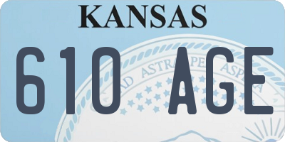KS license plate 610AGE