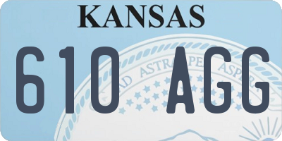 KS license plate 610AGG