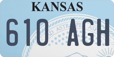 KS license plate 610AGH