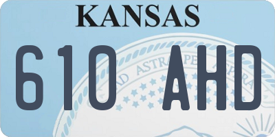 KS license plate 610AHD
