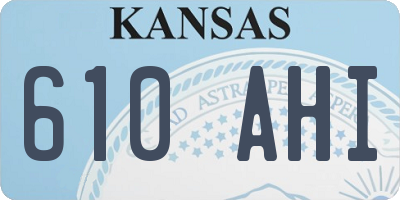 KS license plate 610AHI