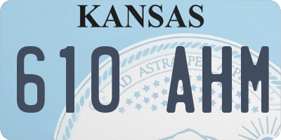 KS license plate 610AHM