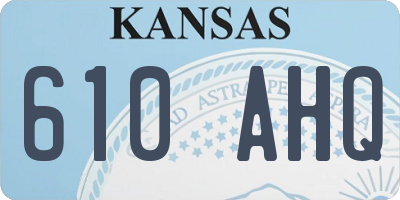 KS license plate 610AHQ