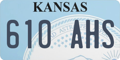 KS license plate 610AHS