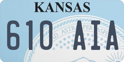KS license plate 610AIA