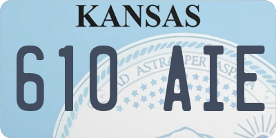 KS license plate 610AIE