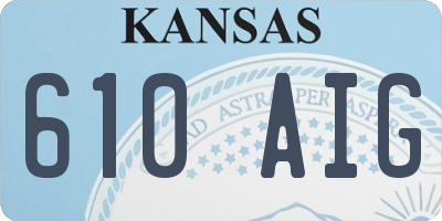 KS license plate 610AIG