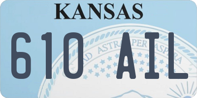 KS license plate 610AIL