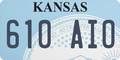 KS license plate 610AIO