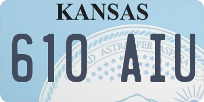 KS license plate 610AIU