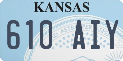 KS license plate 610AIY
