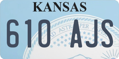 KS license plate 610AJS