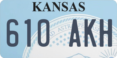 KS license plate 610AKH