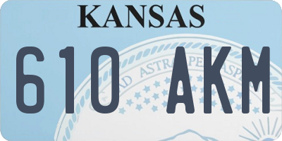KS license plate 610AKM