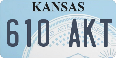 KS license plate 610AKT