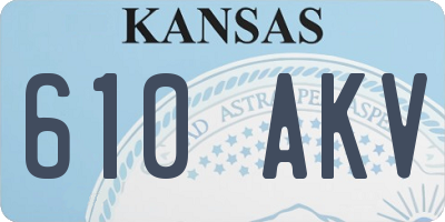 KS license plate 610AKV