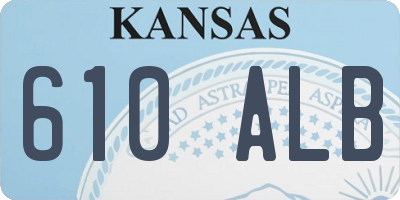 KS license plate 610ALB