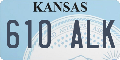 KS license plate 610ALK
