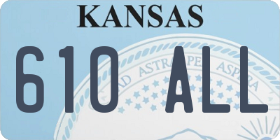 KS license plate 610ALL