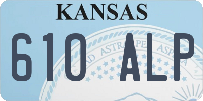 KS license plate 610ALP