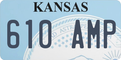 KS license plate 610AMP