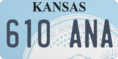 KS license plate 610ANA