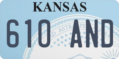 KS license plate 610AND