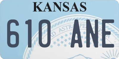 KS license plate 610ANE
