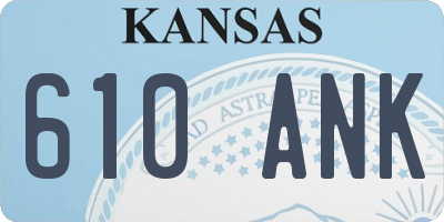 KS license plate 610ANK