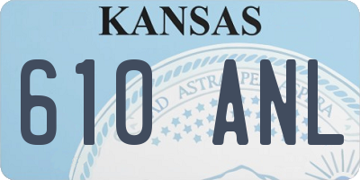KS license plate 610ANL