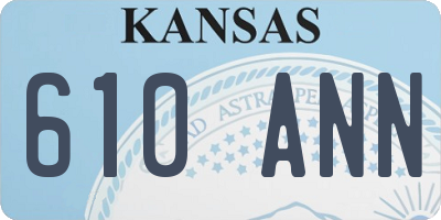 KS license plate 610ANN