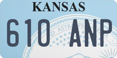 KS license plate 610ANP