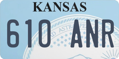KS license plate 610ANR