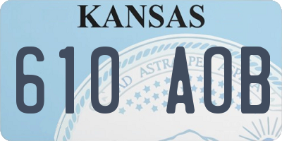 KS license plate 610AOB
