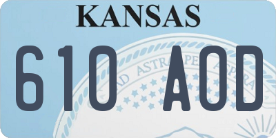 KS license plate 610AOD