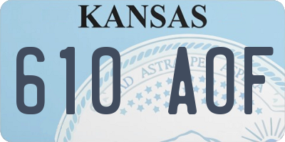 KS license plate 610AOF