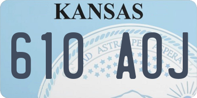 KS license plate 610AOJ