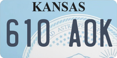 KS license plate 610AOK