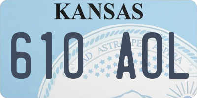 KS license plate 610AOL