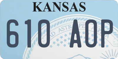 KS license plate 610AOP