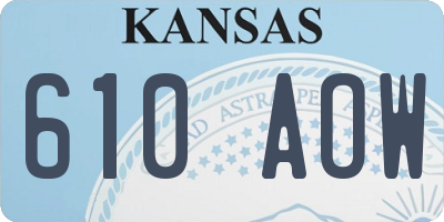 KS license plate 610AOW